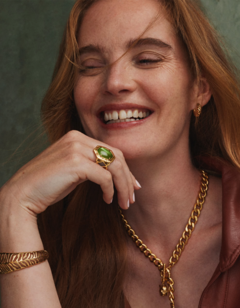 KENDRA SCOTT Tiger Stripe Daphne Cocktail Ring in Gold