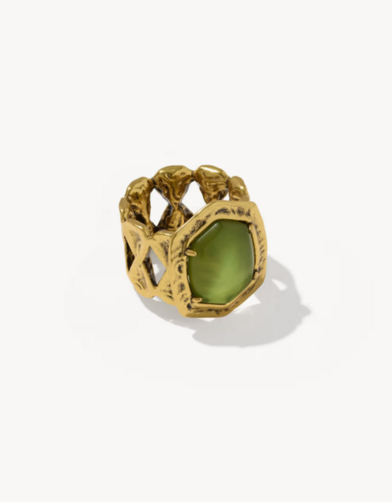KENDRA SCOTT Tiger Stripe Daphne Cocktail Ring in Gold