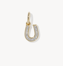 KENDRA SCOTT Horseshoe Charm in White Topaz