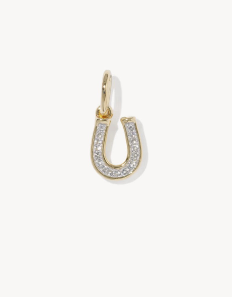 KENDRA SCOTT Horseshoe Charm in White Topaz