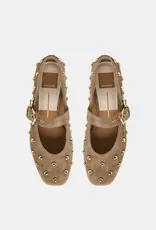 J.HOFFMAN'S Mikel Stud Flat in Olive Suede