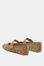 J.HOFFMAN'S Mikel Stud Flat in Olive Suede