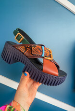 J.HOFFMAN'S Plia Juno Platform Sandal in Coffee