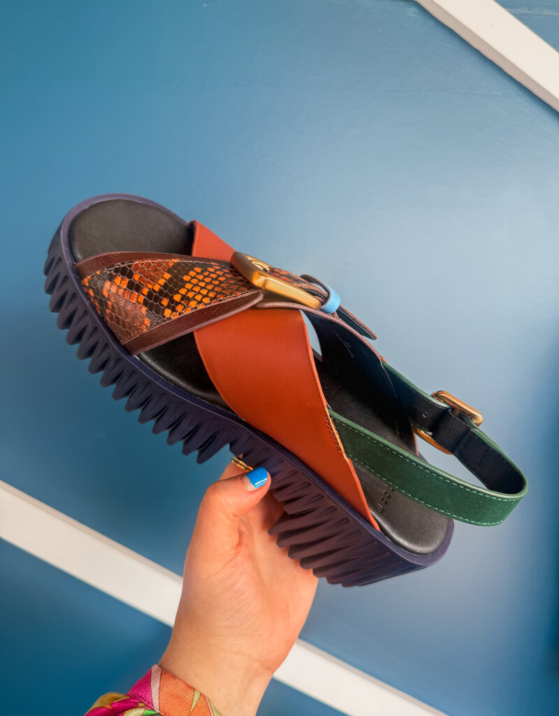 J.HOFFMAN'S Plia Juno Platform Sandal in Coffee