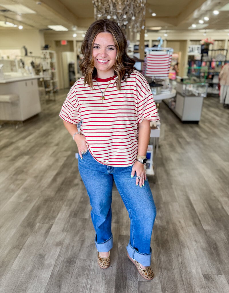 J.HOFFMAN'S Outlaw Top in Red Stripe