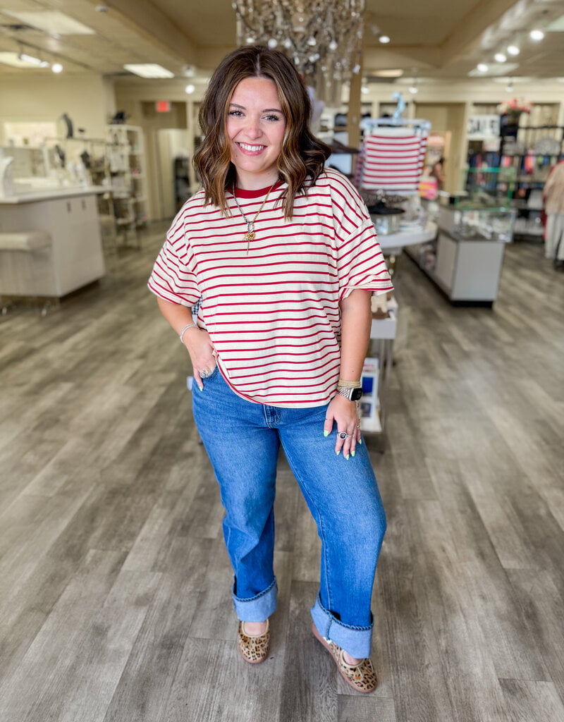 J.HOFFMAN'S Outlaw Top in Red Stripe