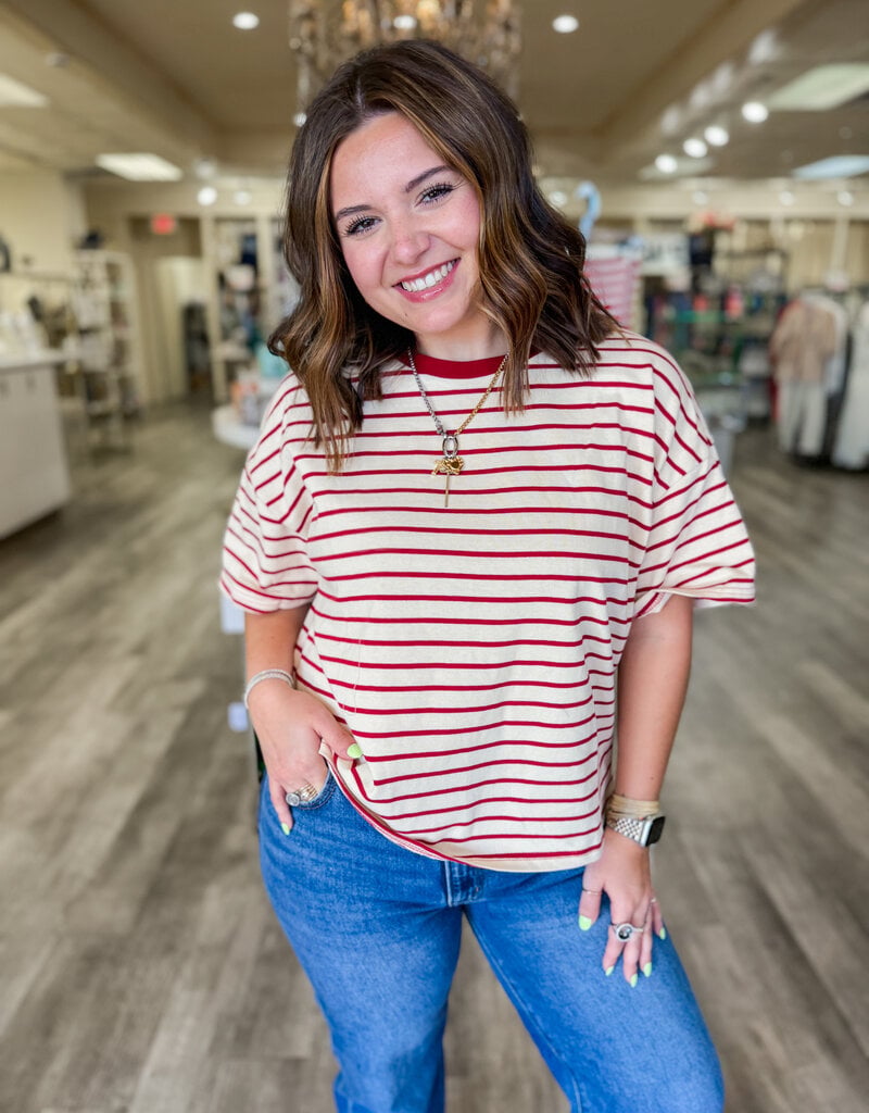 J.HOFFMAN'S Outlaw Top in Red Stripe