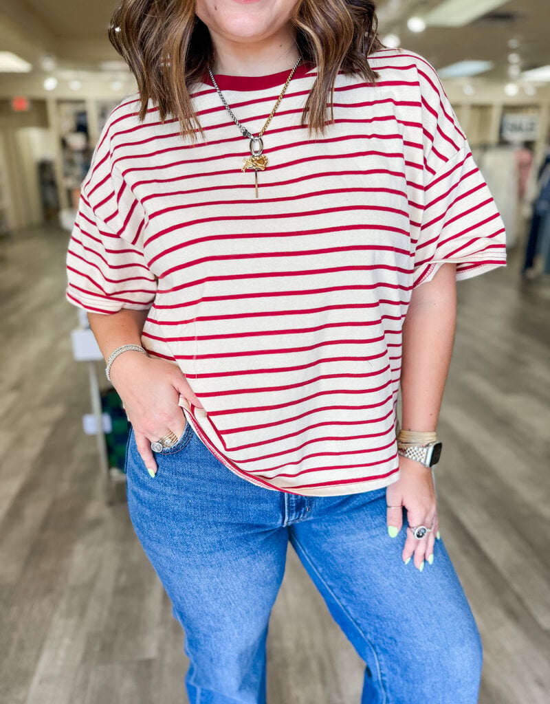 J.HOFFMAN'S Outlaw Top in Red Stripe