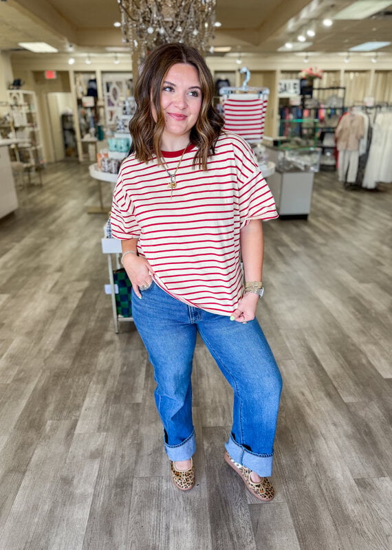 J.HOFFMAN'S Outlaw Top in Red Stripe