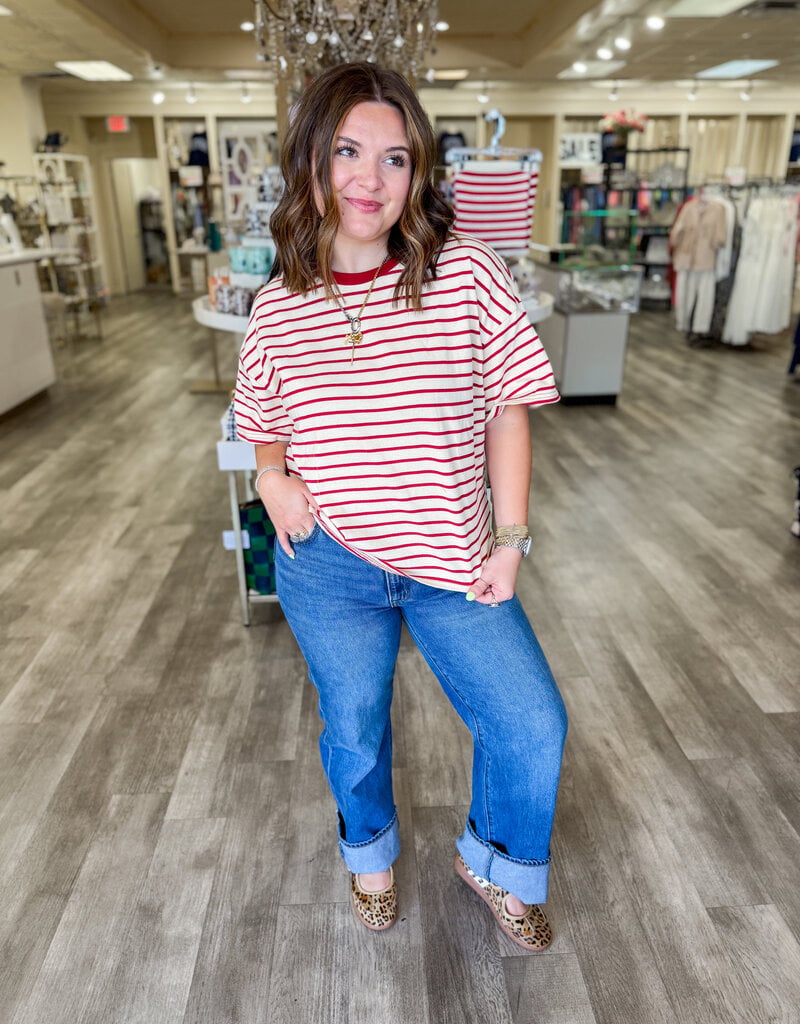 J.HOFFMAN'S Outlaw Top in Red Stripe