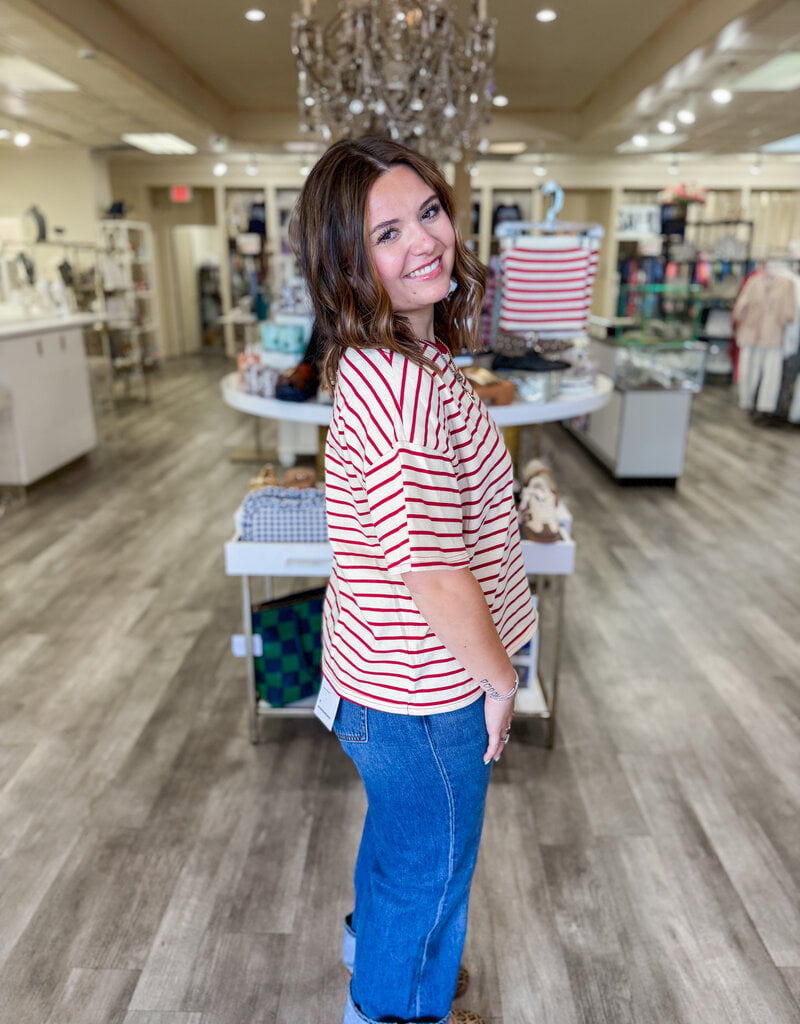 J.HOFFMAN'S Outlaw Top in Red Stripe