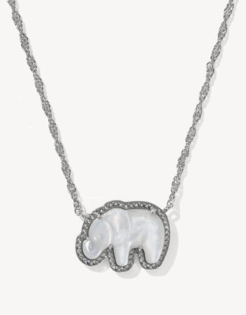 KENDRA SCOTT Elephant Pendant Necklace in Light Grey Mop