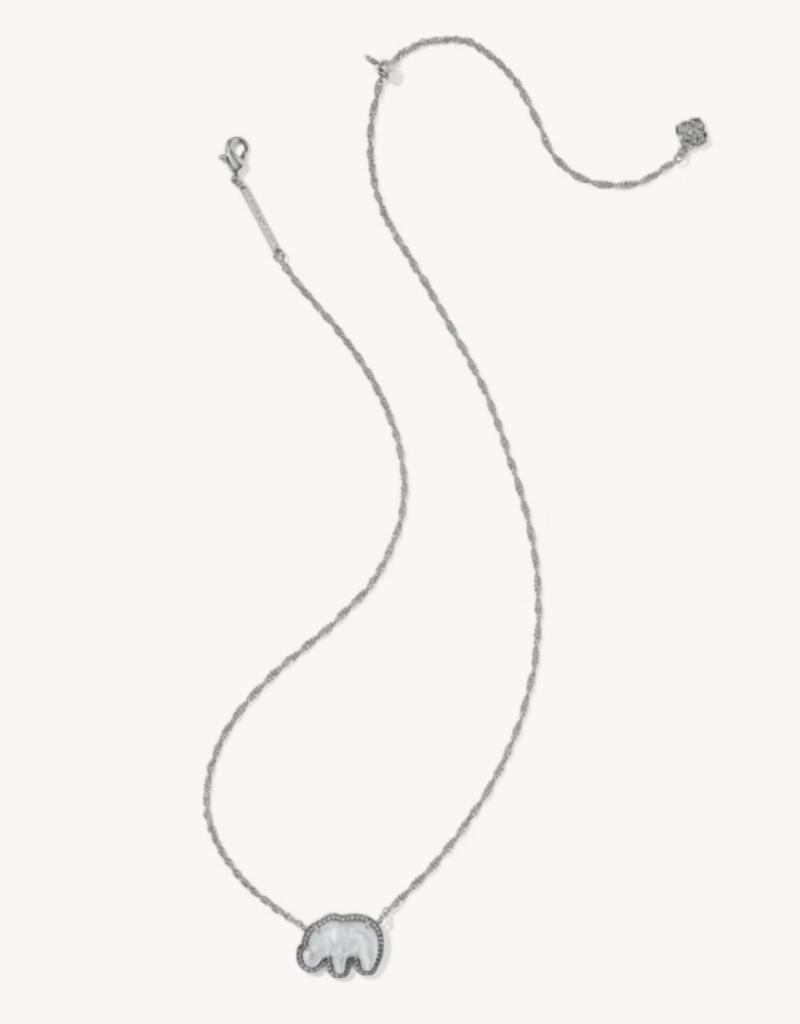 KENDRA SCOTT Elephant Pendant Necklace in Light Grey Mop
