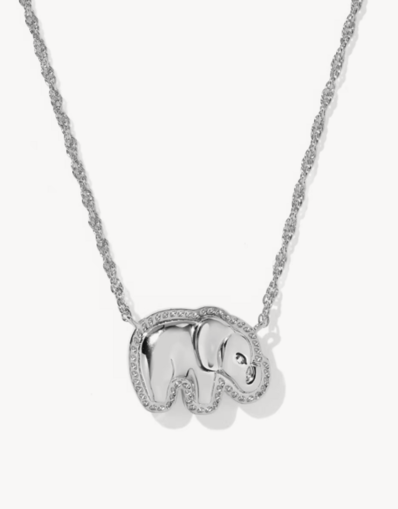 KENDRA SCOTT Elephant Pendant Necklace in Light Grey Mop