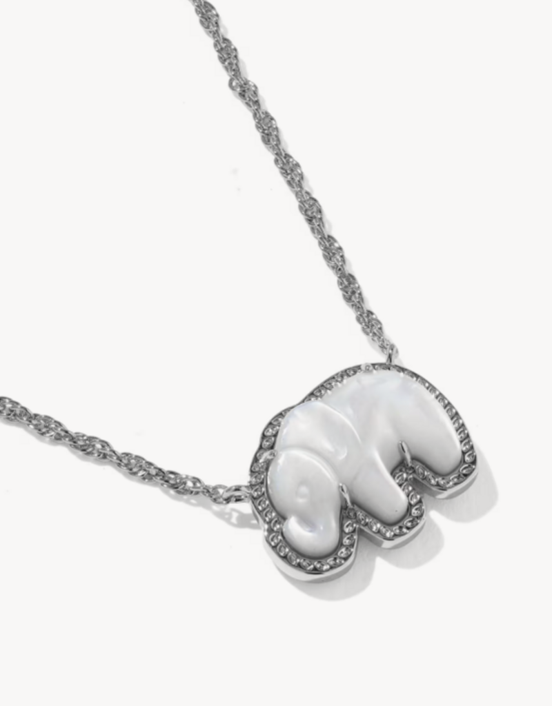 KENDRA SCOTT Elephant Pendant Necklace in Light Grey Mop