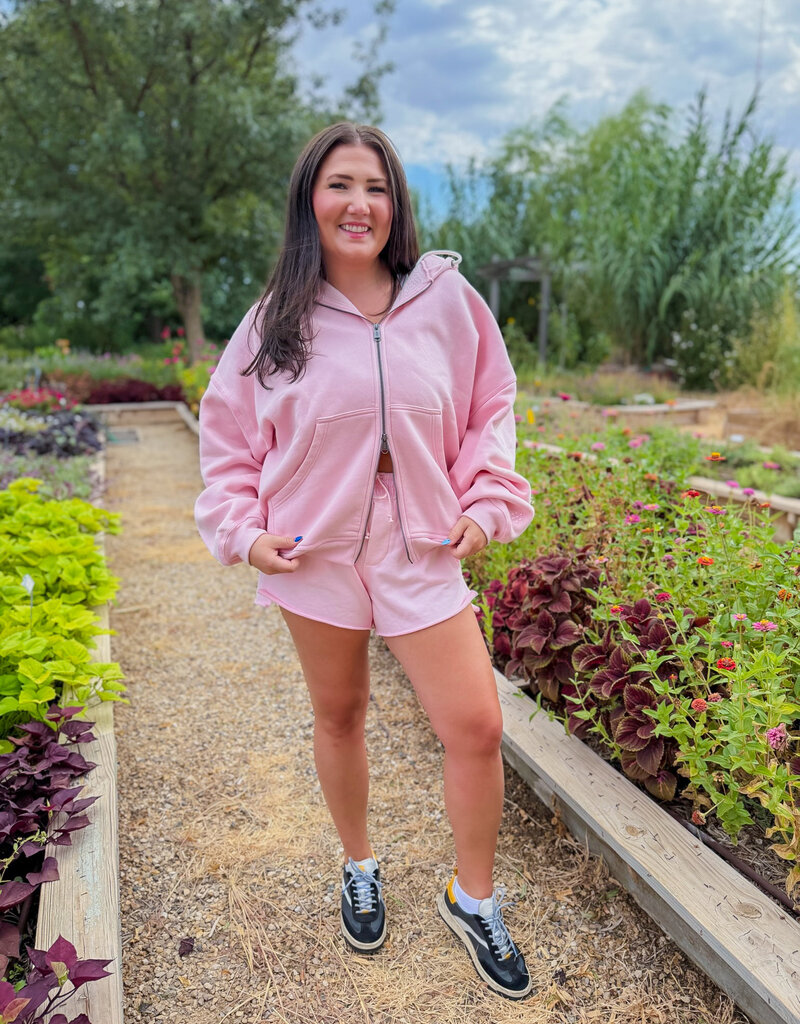 J.HOFFMAN'S FPM Final Call Zip Up Hoodie in Pinky Fuchcia