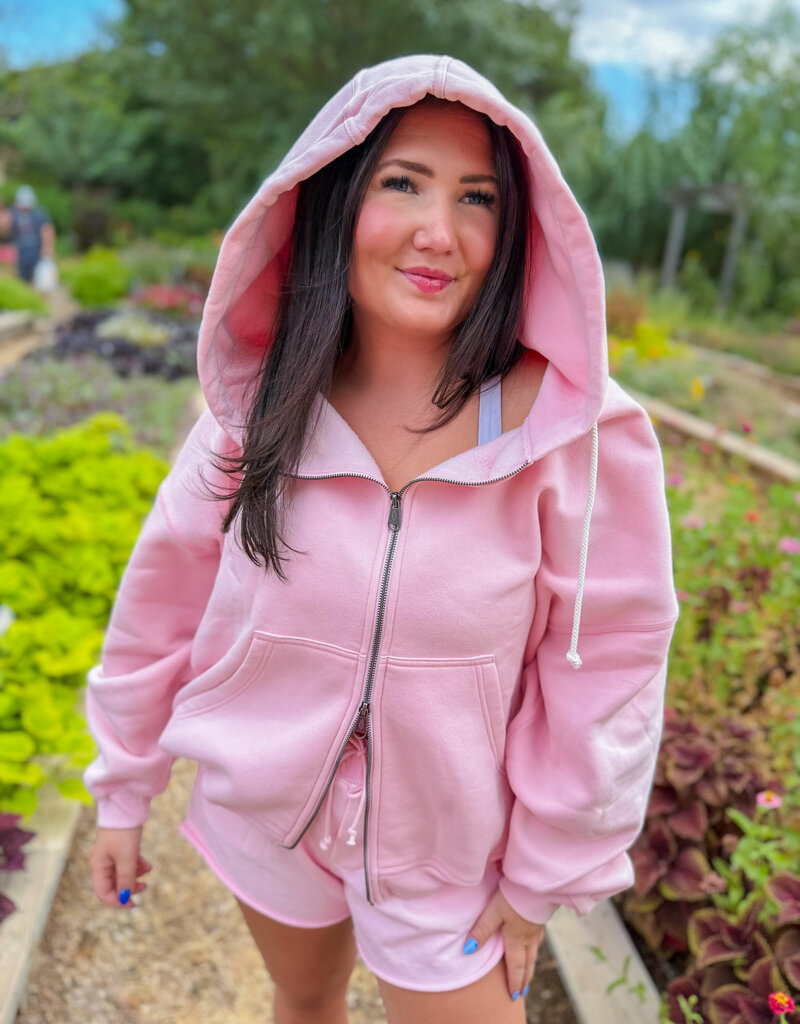 J.HOFFMAN'S FPM Final Call Zip Up Hoodie in Pinky Fuchcia