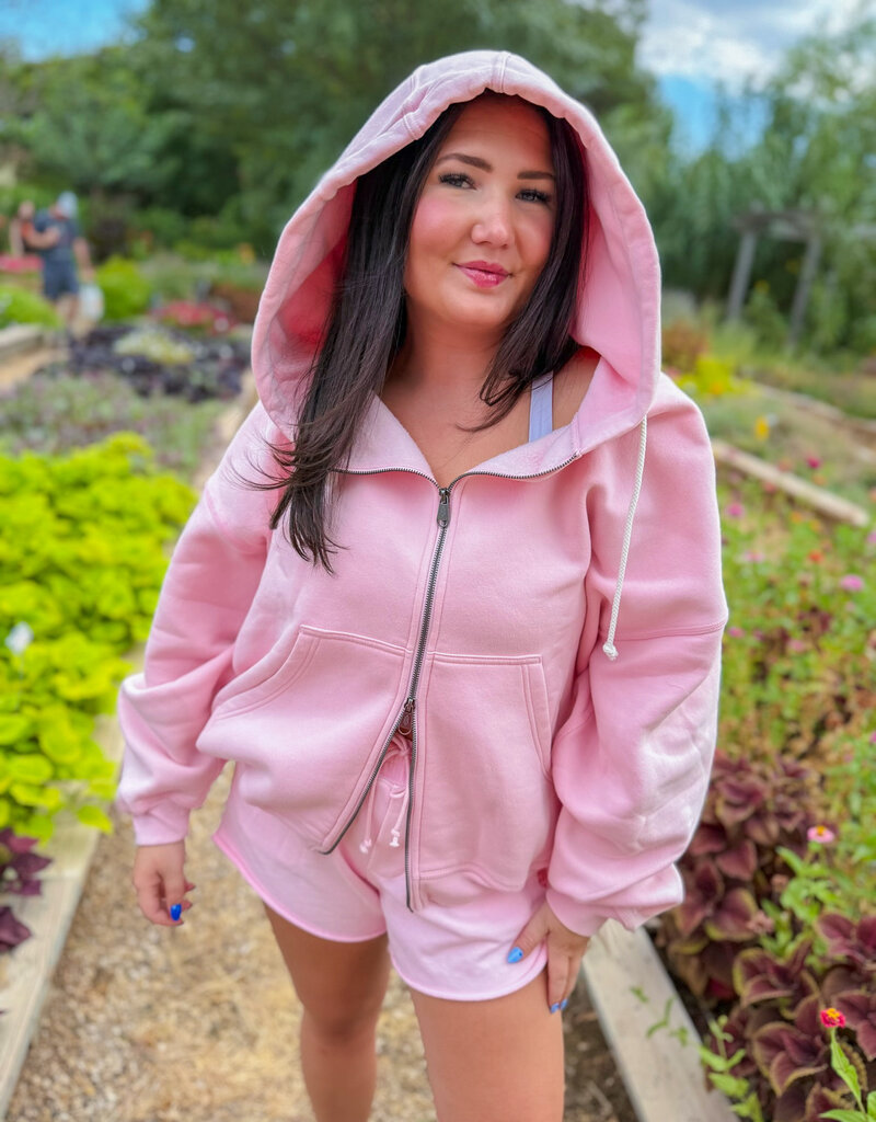 J.HOFFMAN'S FPM Final Call Zip Up Hoodie in Pinky Fuchcia