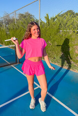 J.HOFFMAN'S FPM Hot Shot Cropped Tee in Hot Pink