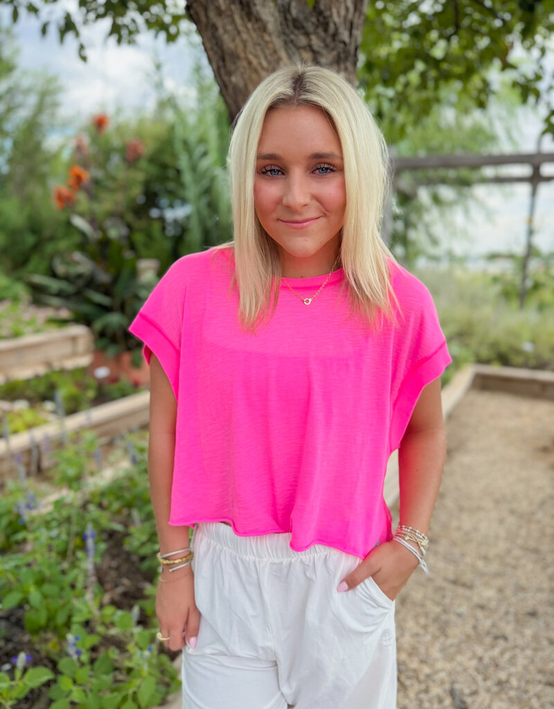 J.HOFFMAN'S FPM My Time Tee in Hot Pink
