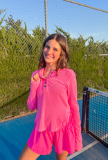 J.HOFFMAN'S FPM Cool Down Solid Crewneck in Hot Pink