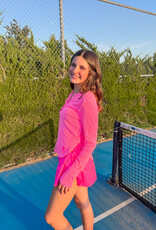 J.HOFFMAN'S FPM Cool Down Solid Crewneck in Hot Pink