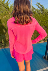 J.HOFFMAN'S FPM Cool Down Solid Crewneck in Hot Pink