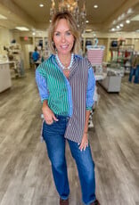 J.HOFFMAN'S Bobbie Boyfriend Shirt in Choc Combo