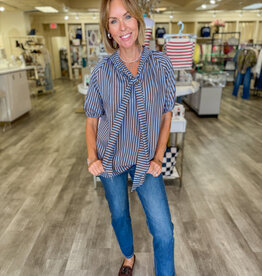 J.HOFFMAN'S Ryan Bow Top in Cocoa Stripe