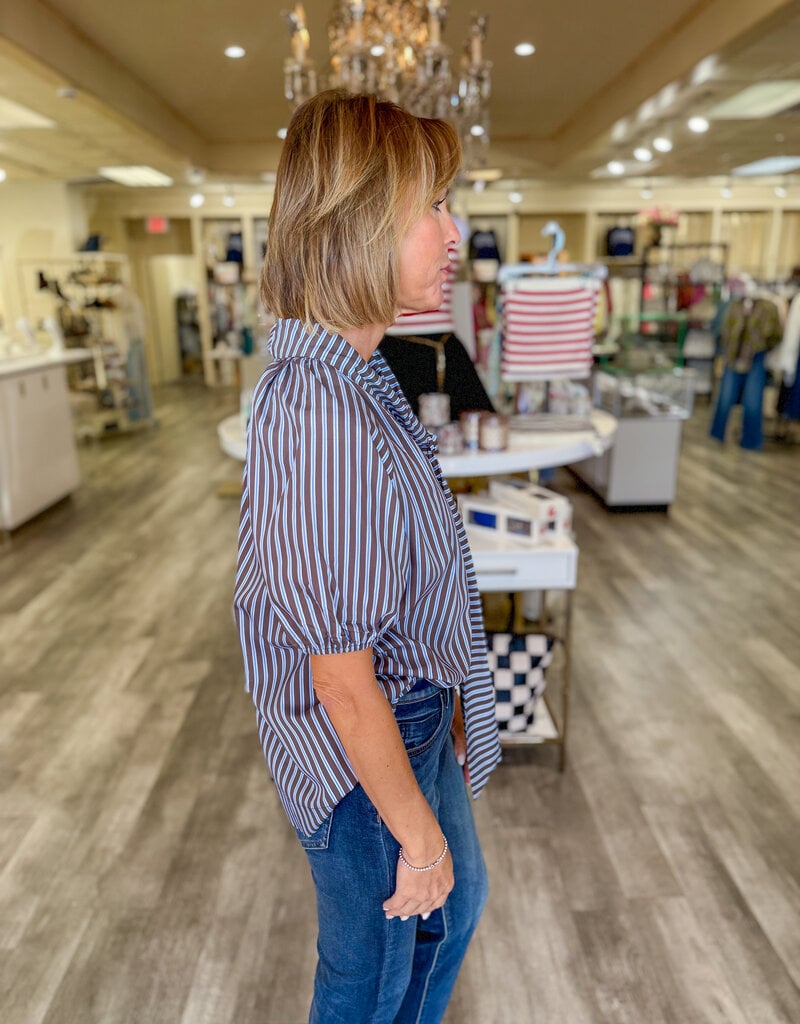J.HOFFMAN'S Ryan Bow Top in Cocoa Stripe