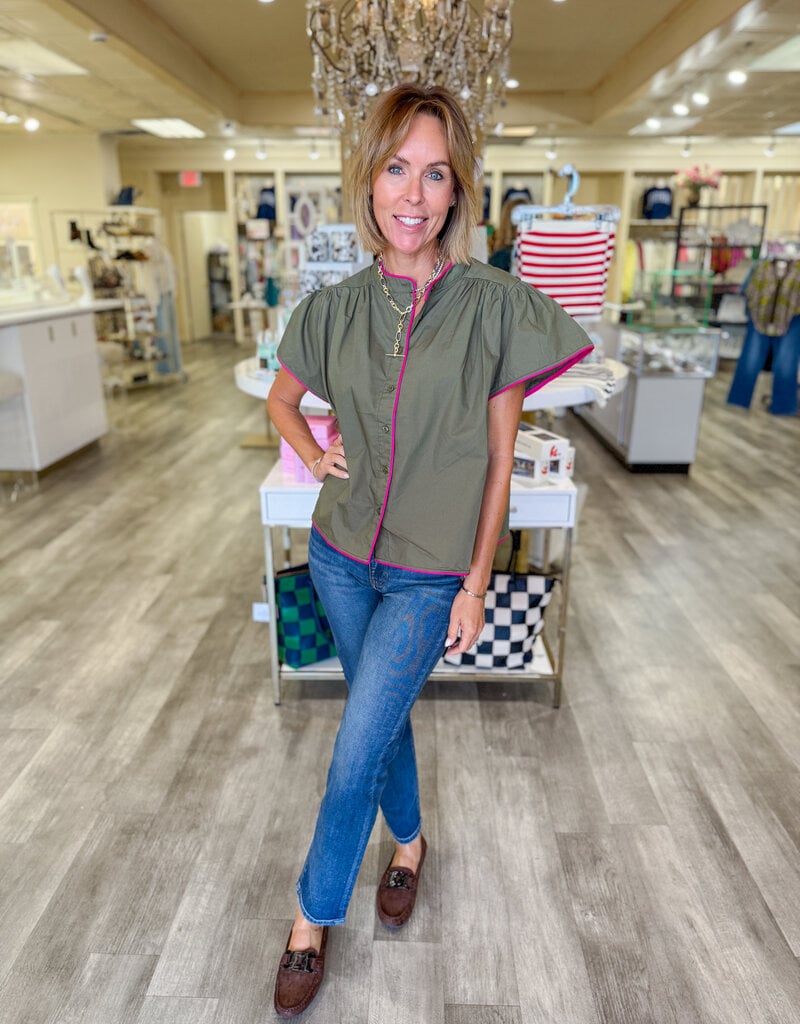 J.HOFFMAN'S Cassie Top in Olive