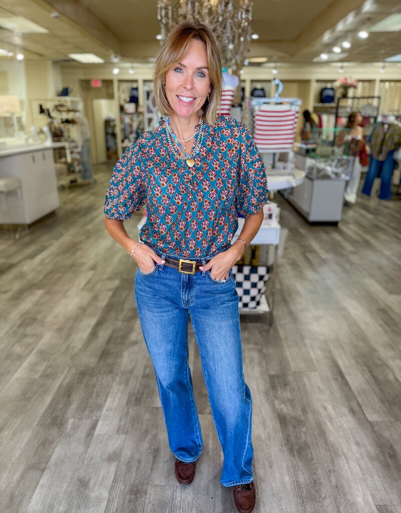 J.HOFFMAN'S Solstice Top in Turquoise