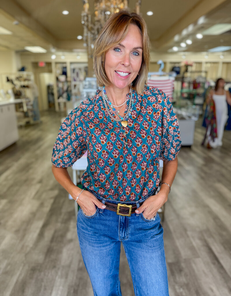 J.HOFFMAN'S Solstice Top in Turquoise