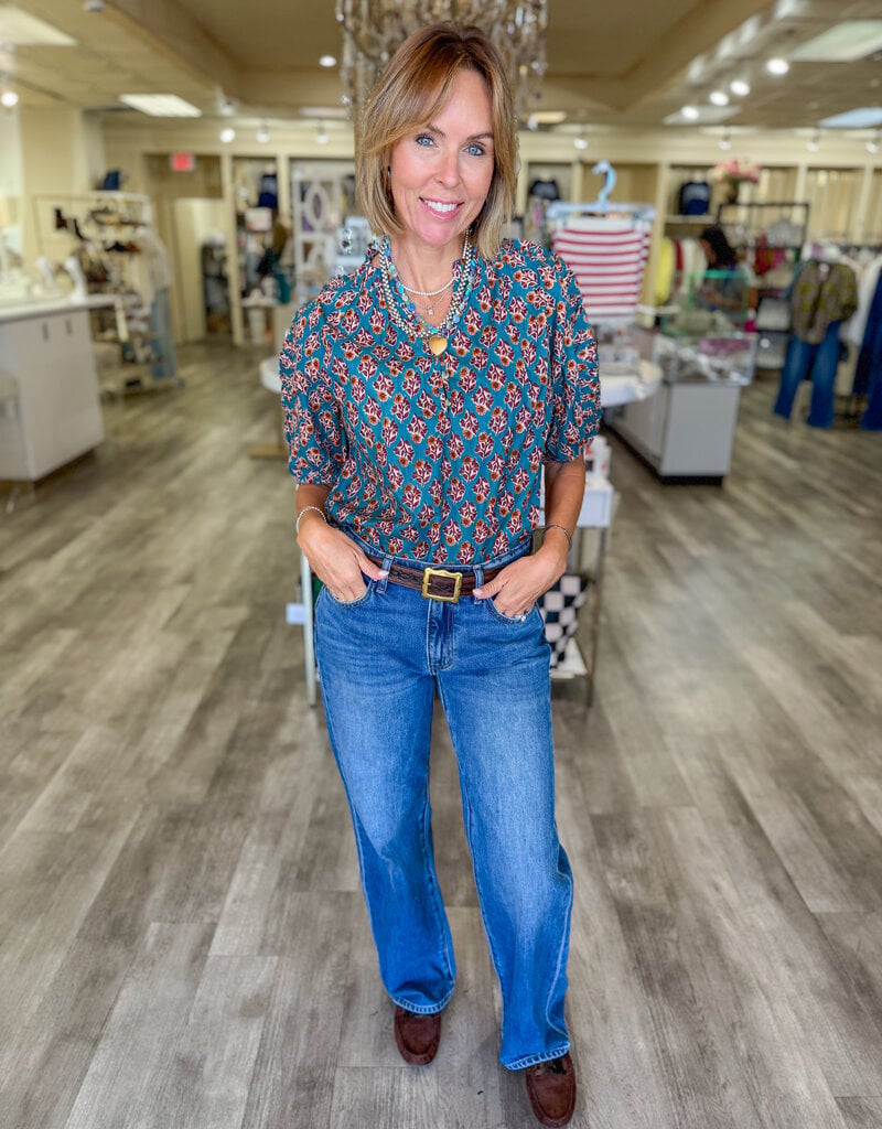 J.HOFFMAN'S Solstice Top in Turquoise