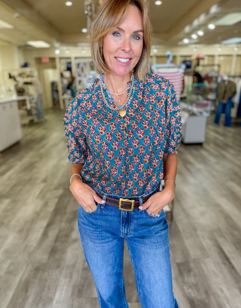 J.HOFFMAN'S Solstice Top in Turquoise