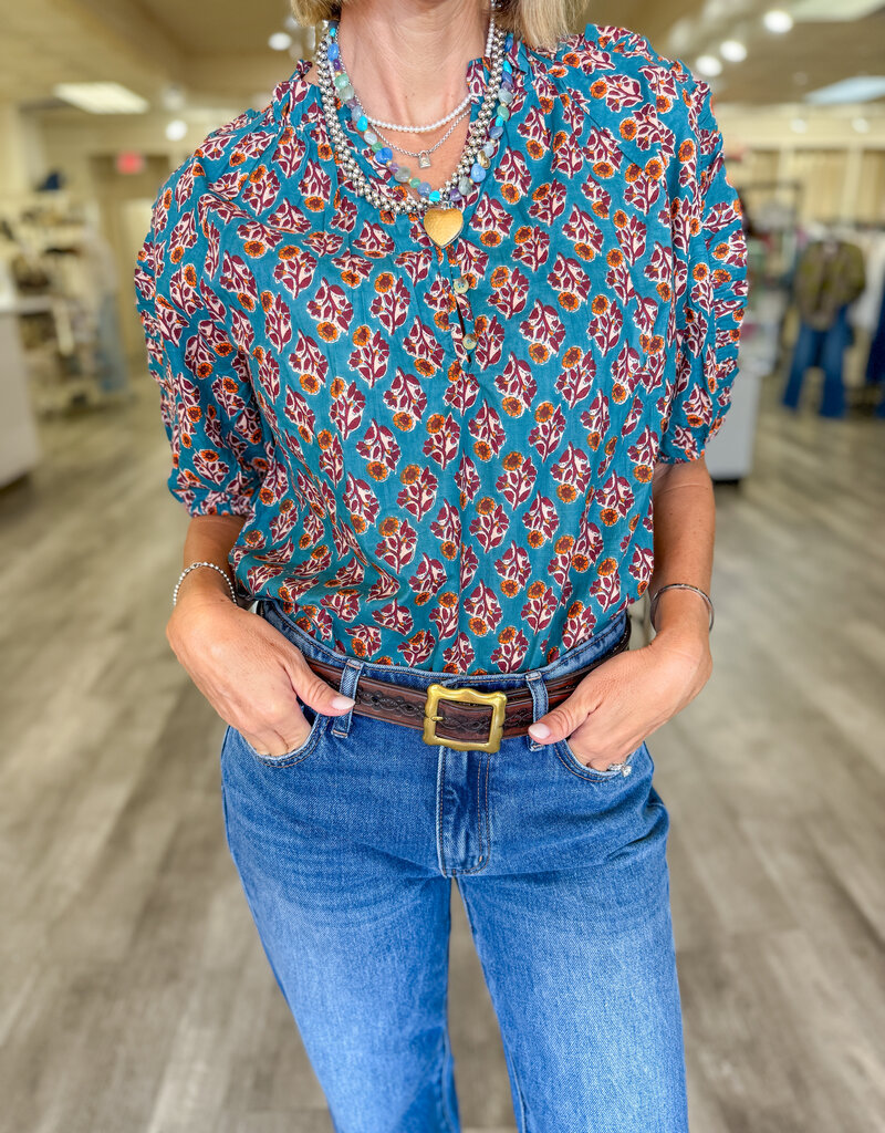 J.HOFFMAN'S Solstice Top in Turquoise