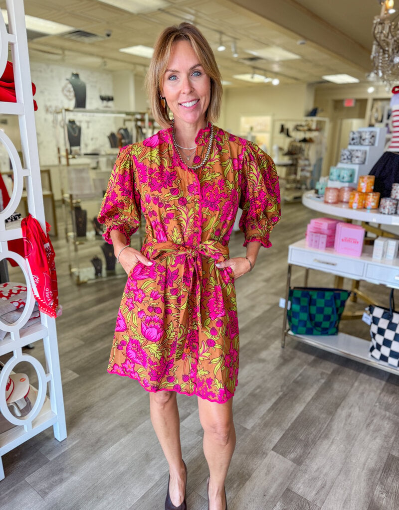 J.HOFFMAN'S Tucker Dress in Brown