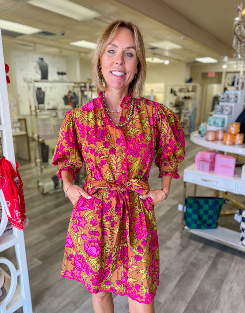 J.HOFFMAN'S Tucker Dress in Brown