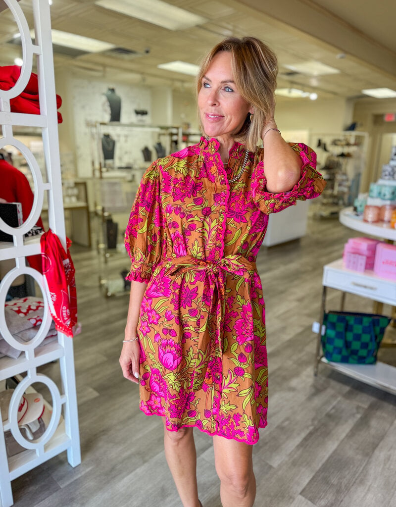 J.HOFFMAN'S Tucker Dress in Brown