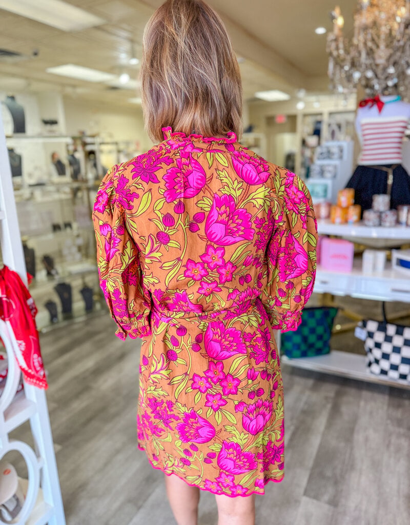 J.HOFFMAN'S Tucker Dress in Brown