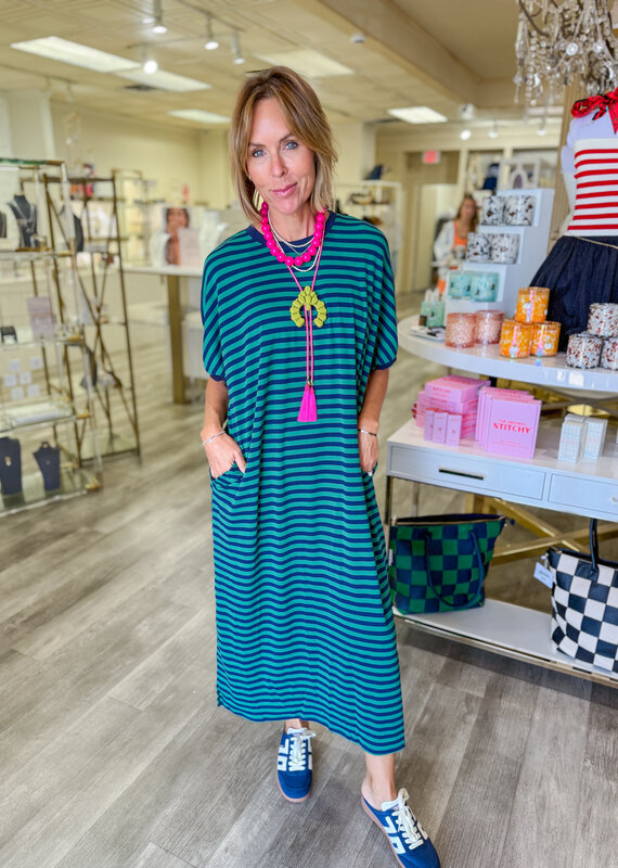 J.HOFFMAN'S Maple Dress in Green Navy