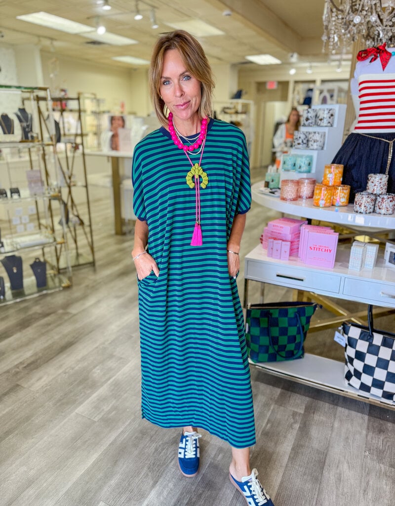 J.HOFFMAN'S Maple Dress in Green Navy