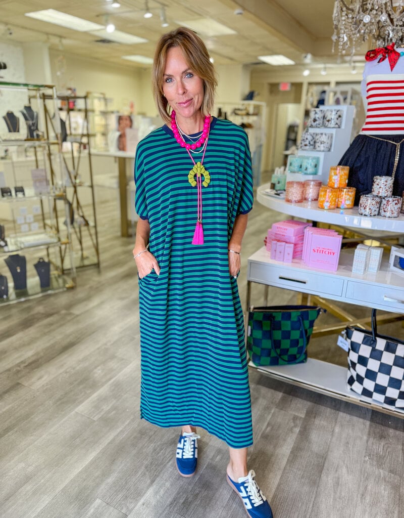 J.HOFFMAN'S Maple Dress in Green Navy