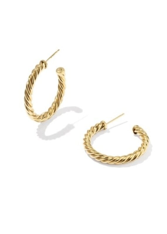 KENDRA SCOTT Victoria Thick Twist 14k Gold-Filled Hoop Earrings