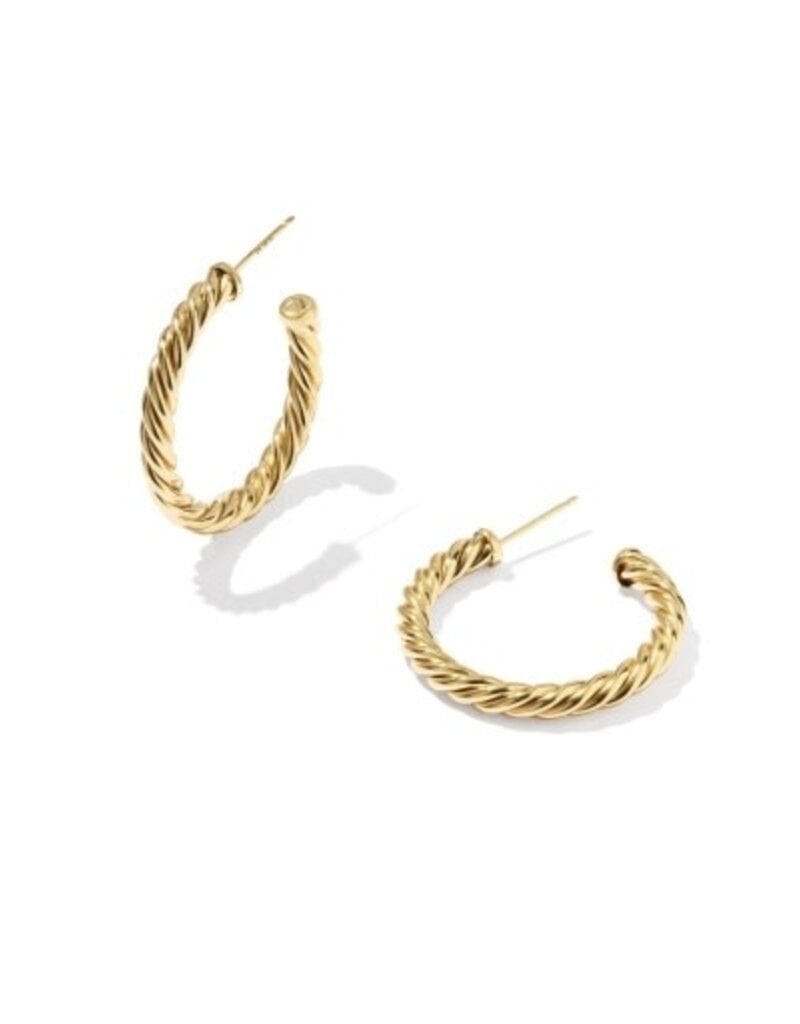 KENDRA SCOTT Victoria Thick Twist 14k Gold-Filled Hoop Earrings