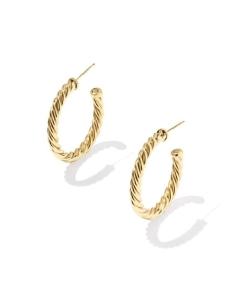KENDRA SCOTT Victoria Thick Twist 14k Gold-Filled Hoop Earrings
