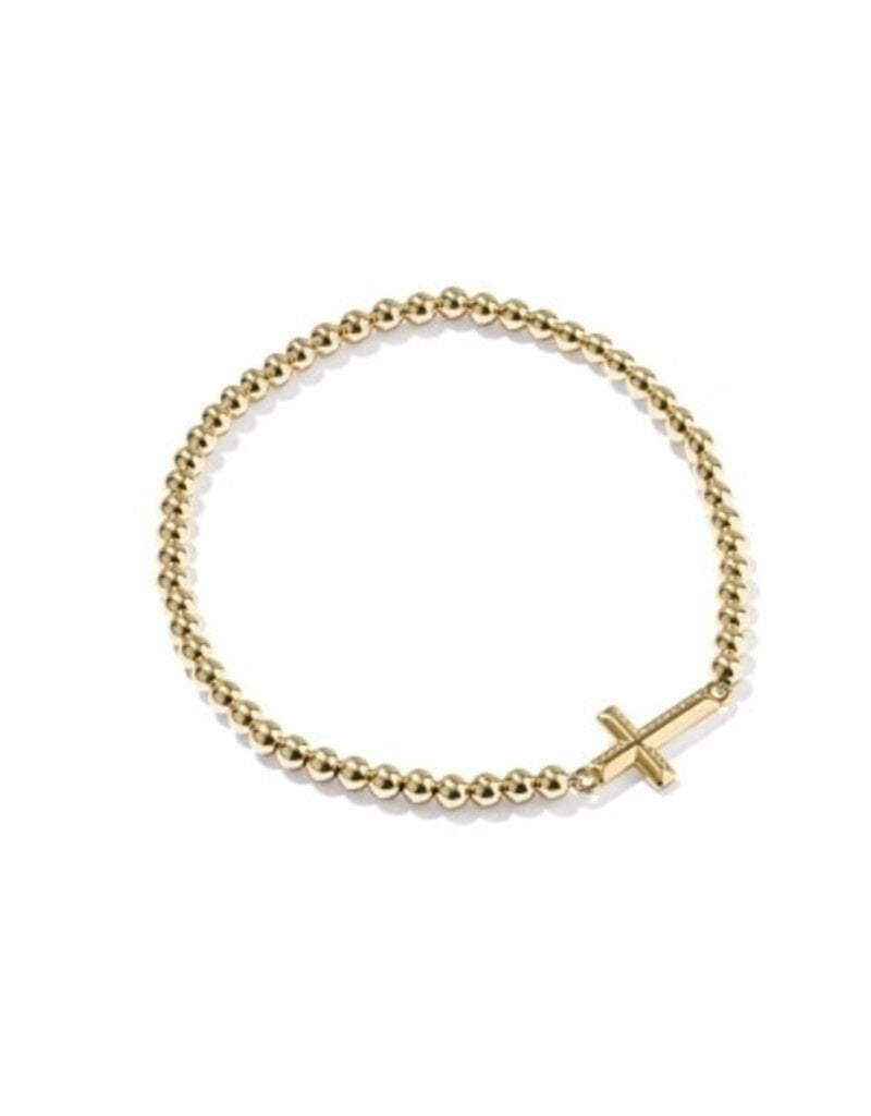 KENDRA SCOTT Cross 14k Gold-Filled Stretch Bracelet