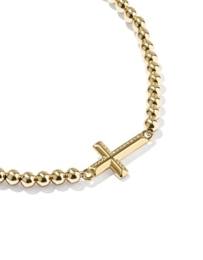 KENDRA SCOTT Cross 14k Gold-Filled Stretch Bracelet
