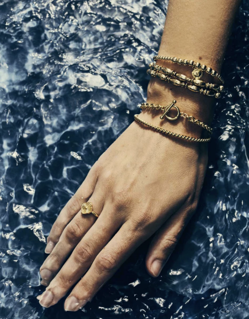 KENDRA SCOTT Miriam Large Bead 14k Gold-Filled Stretch Bracelet