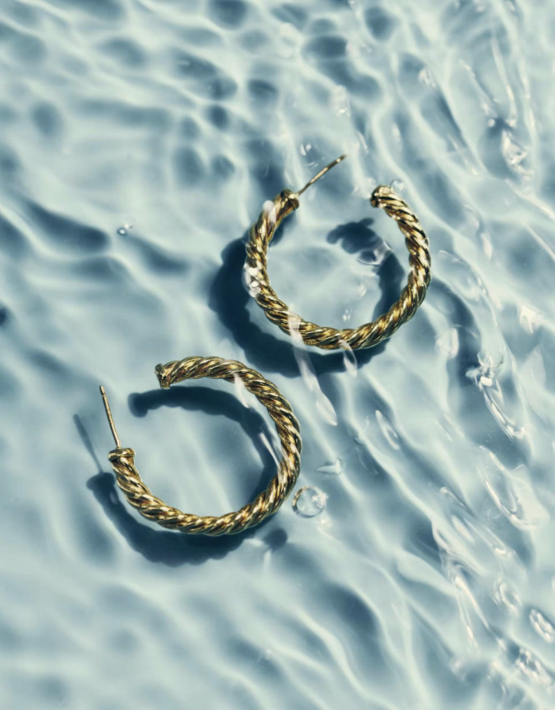 KENDRA SCOTT Victoria Thick Twist 14k Gold-Filled Hoop Earrings